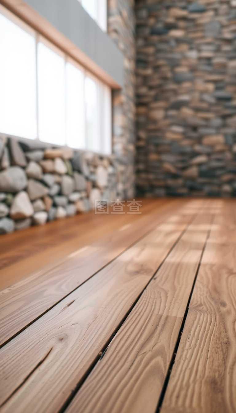 巖壁和木地板。